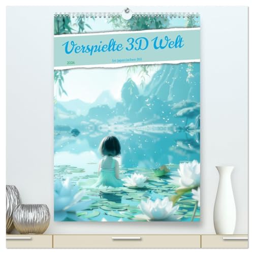 Verspielte 3D Welt - Im japanischen Stil (hochwertiger Premium Wandkalender 2026 DIN A2 hoch), Kunstdruck in Hochglanz von CALVENDO