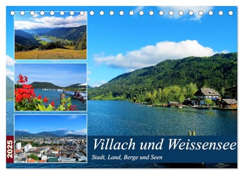 Villach und Weissensee - Stadt, Land, Berge und Seen (Tischkalender 2025 DIN A5 quer), CALVENDO Monatskalender von CALVENDO