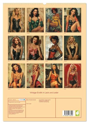 Vintage Erotik in Lack und Leder (hochwertiger Premium Wandkalender 2025 DIN A2 hoch), Kunstdruck in Hochglanz
