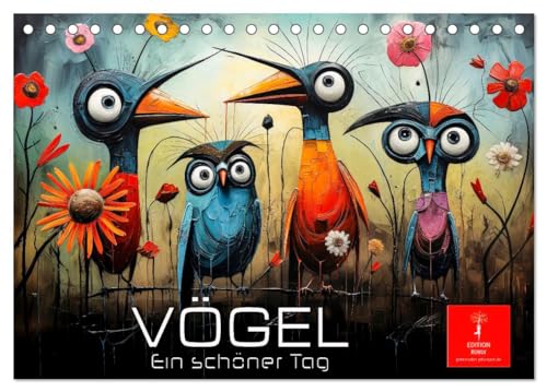 Vögel - ein schöner Tag (Tischkalender 2025 DIN A5 quer), CALVENDO Monatskalender von CALVENDO