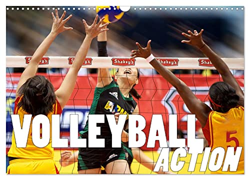 Volleyball Action (Wandkalender 2025 DIN A3 quer), CALVENDO Monatskalender von CALVENDO