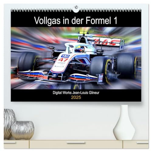 Vollgas in der Formel 1 (hochwertiger Premium Wandkalender 2025 DIN A2 quer), Kunstdruck in Hochglanz von CALVENDO