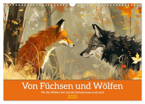 Von Füchsen und Wölfen (Wandkalender 2025 DIN A3 quer), CALVENDO Monatskalender von CALVENDO