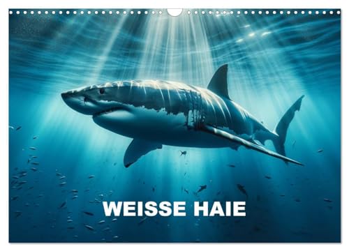 Weiße Haie (Wandkalender 2025 DIN A3 quer), CALVENDO Monatskalender von CALVENDO