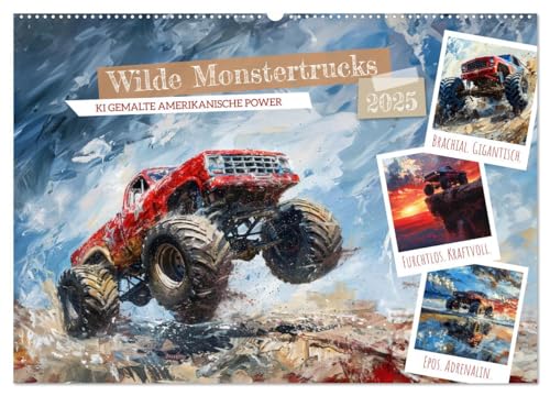 Wilde Monstertrucks (Wandkalender 2025 DIN A2 quer), CALVENDO Monatskalender von CALVENDO