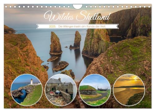 Wildes Shetland, die Wikinger-Inseln am Rande der Welt. (Wandkalender 2025 DIN A4 quer), CALVENDO Monatskalender von CALVENDO