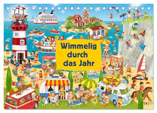 Wimmelig durch das Jahr (Tischkalender 2025 DIN A5 quer), CALVENDO Monatskalender von CALVENDO