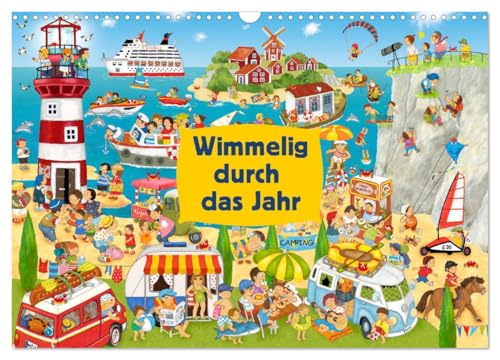 Wimmelig durch das Jahr (Wandkalender 2025 DIN A3 quer), CALVENDO Monatskalender