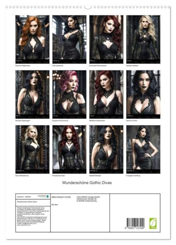 Wunderschöne Gothic Divas (hochwertiger Premium Wandkalender 2025 DIN A2 hoch), Kunstdruck in Hochglanz von CALVENDO