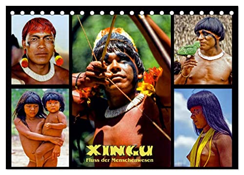 XINGU - Fluss der Menschenwesen (Tischkalender 2026 DIN A5 quer), CALVENDO Monatskalender: Alltag dreier Indio-Stämme am Rio Xingu in Brasilien (CALVENDO Menschen) von CALVENDO