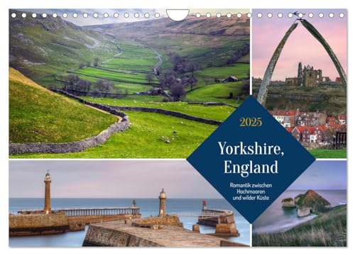 Yorkshire, England: Romantik zwischen Hochmooren und wilder Küste (Wandkalender 2025 DIN A4 quer), CALVENDO Monatskalender von CALVENDO