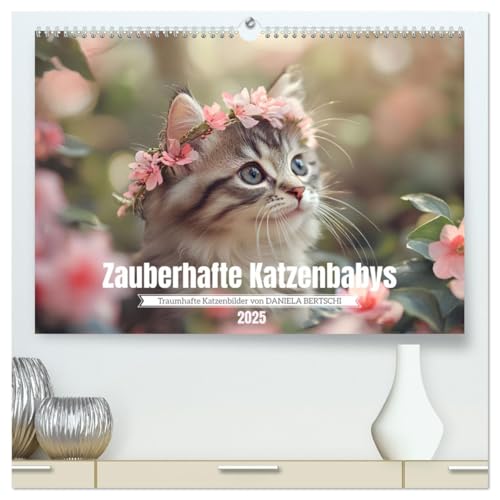 Zauberhafte Katzenbabys (hochwertiger Premium Wandkalender 2025 DIN A2 quer), Kunstdruck in Hochglanz von CALVENDO