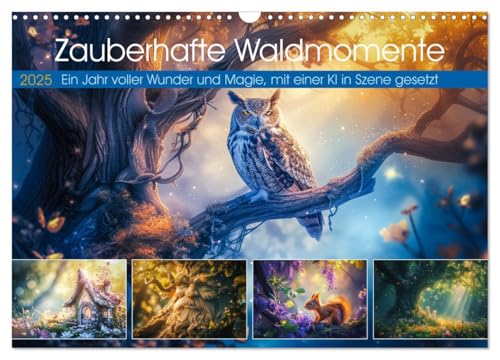 Zauberhafte Waldmomente (Wandkalender 2025 DIN A3 quer), CALVENDO Monatskalender: Von verträumten Lichtungen und funkelnden Tautropfen bis hin zu ... in all seinen Facetten ein. (CALVENDO Natur) von CALVENDO