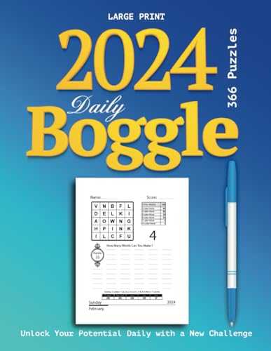 Daily Boggle 2024 Puzzle Book: Unlock Your Potential Daily with a New Challenge , Enjoy 366 puzzles , Puzzle Each page, 8.50 x 11 in, Puzzles & Solutions. von Independently published