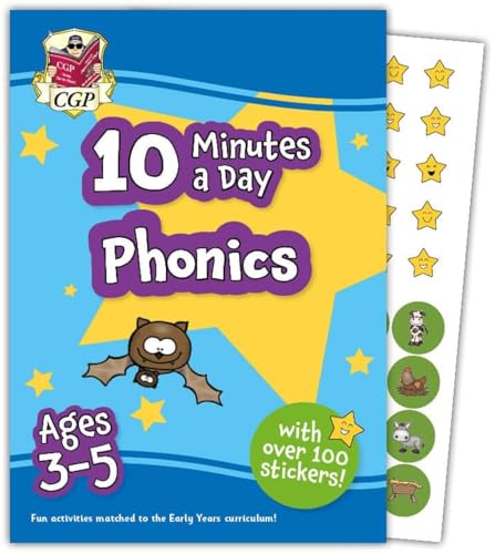 10 Minutes a Day Phonics for Ages 3-5 (with over 100 stickers) (CGP Reception Activity Books and Cards) von Coordination Group Publications Ltd (CGP)