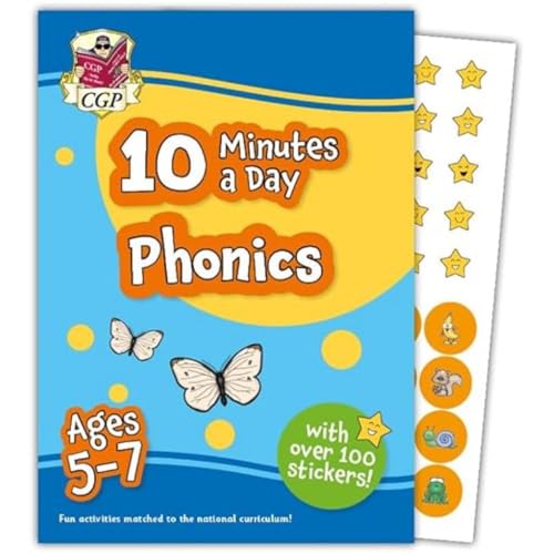 10 Minutes a Day Phonics for Ages 5-7 (with reward stickers) (CGP KS1 Activity Books and Cards)
