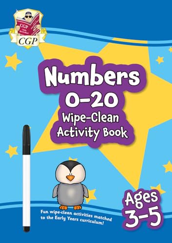 New Numbers 0-20 Wipe-Clean Activity Book for Ages 3-5 (with pen) (CGP Reception Activity Books and Cards)