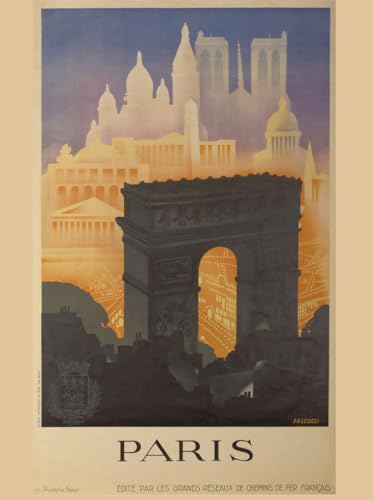 Affiche de Paris : Arc de Triomphe et d'autres monuments von PATRIMOINE