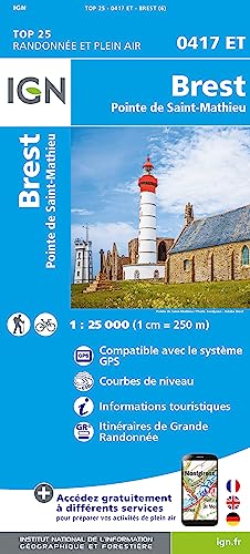 0417ET Brest/ Pointe Saint Mathieu 1 : 25 000 (TOP 25) 0417ET Brest/ Pointe Saint Mathieu 1 : 25 000 (TOP 25) von IGN Frankreich