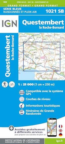 1021SB Questembert la Roche-Bernard: 1:25000 (Série Bleue, Band 1021) von IGN Frankreich