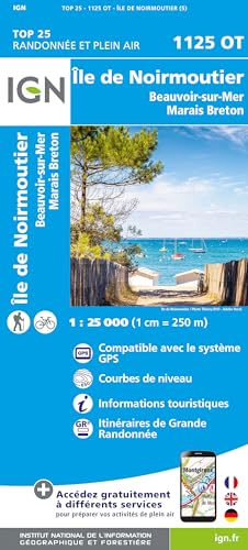 1125OT Île d Noirmoutier - Beauvoir-sur-Mer: 1:25000 (TOP 25) von IGN Frankreich