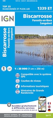 1339ET Biscarrosse - Lac de Cazaux: 1:25000 (TOP 25) 1339ET Biscarrosse - Lac de Cazaux: 1:25000 (TOP 25) von IGN