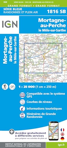 1816SB Mortagne au Perche: 1:25000 (Série Bleue, Band 1816) von IGN Frankreich