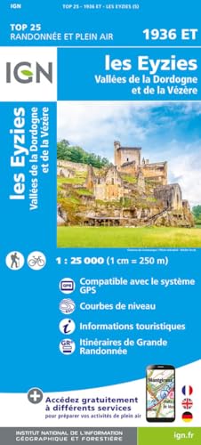 Les Eyzies-de-Tayac-Sireuil/Vallées Dordogne&Vézère (1936ET) (TOP 25) von Institut Geographique National