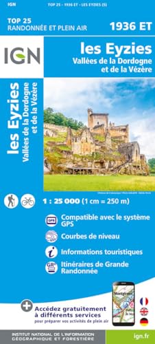 1936ET Les Eyzies Vallée de la Dordogne: 1:25000 (TOP 25) 1936ET Les Eyzies Vallée de la Dordogne: 1:25000 (TOP 25) von IGN Frankreich