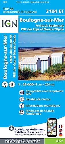 2104ET Boulogne-sur-Mer-Forêts du Boulonnais: PNR des Caps et Marais d'opale (TOP 25) von IGN-Frankreich