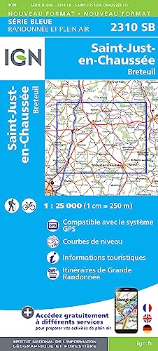 2310SB Saint-Just-en-Chaussée.Breteuil (Série Bleue, Band 2310) von IGN Frankreich