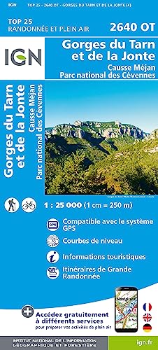 2640OT Gorges du Tarn et de la Jonte.Causse Méjan.PN des Cévennes 1:25 000 (TOP 25) von IGN Frankreich