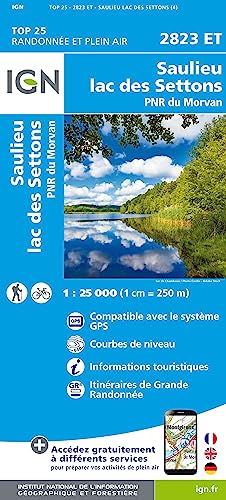 2823ET Saulieu / Lac des Settons (TOP 25) von IGN Frankreich