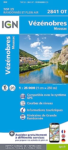 2841OT Vézénobres Moussac (TOP 25) von IGN Institut Geographique National