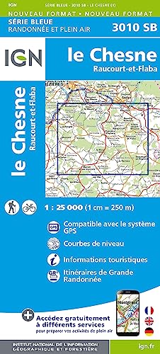 3010SB Le Chesne Raucourt-et-Flaba (Série Bleue, Band 3010) von IGN Institut Geographique National