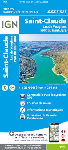 3327OT St-Claude.Lac de Vouglans.PNR du Haut Jura: 1:25000 (TOP 25)
