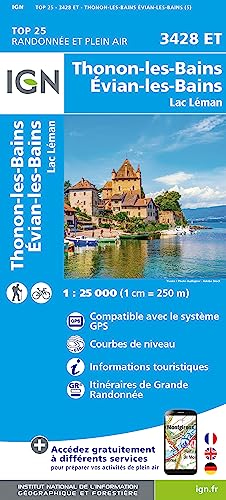 3428ET Thonon-les-Bains Evian-les-Bains 1 : 25 000: 1:25000 (TOP 25) von IGN Frankreich