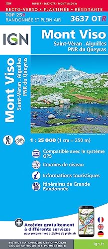 Mont Viso / St-Véran / Aiguilles / PNR du Queyras (3637OTR) (TOP 25R) von Institut Geographique National