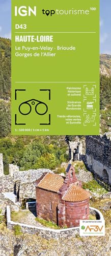 43 Haute Loire: 1:100000 (TOP 100) von IGN Frankreich