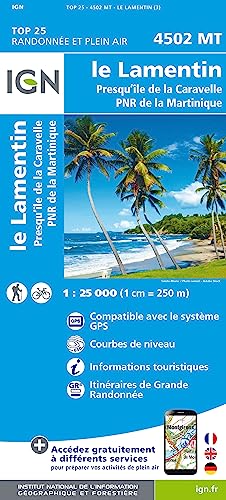 4502MT Le Lamentin presqu'île de la caravelle: Parc National de Martinique (TOP 25) von IGN Frankreich