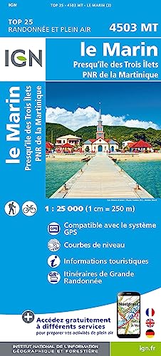 4503MT Le Marin presqu'île des trois îlets: Parc National de Martinique (TOP 25) von IGN Frankreich