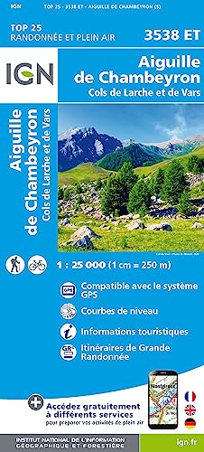 3538ET Aiguille de Chambeyron-Cols de Larche et de Vars (TOP 25) von IGN Frankreich