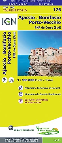 Ajaccio.Bonifacio.Porto-Vecchio 1:100000: IGN Cartes Top 100 - Straßenkarte von IGN Frankreich