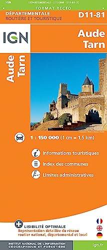 Aude - Tarn (721308) (Routier France départementale, Band 721308) von Institut Geographique National