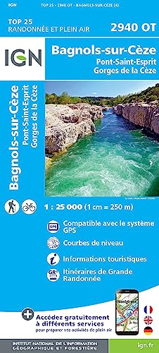 2940OT Bagnols-sur-Cèze.Pont-St-Esprit..Forêts de Valbonne et de Méjannes (TOP 25) von IGN Frankreich
