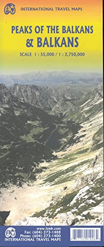 Balkans and Peaks 1:2 750 000: ITM Travel Reference Map Balkans and Peaks 1:2 750 000: ITM Travel Reference Map