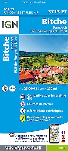 Bitche.Dambach.PNR des Vosges du Nord 1:25 000 (TOP 25)