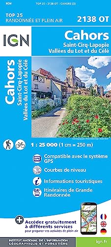 2138OT Cahors Saint-Cirq-Lapopie.Vallées du Lot et du Célé (TOP 25) von IGN Frankreich