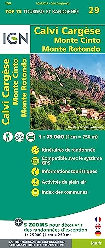 Calvi Cargesse Monte (TOP 75, Band 75029) von IGN Frankreich