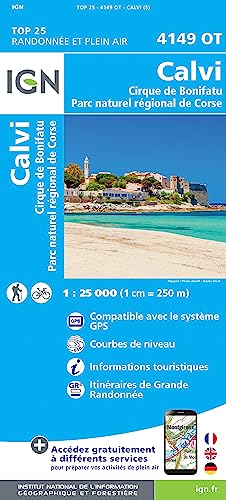 Calvi. Cirque de Bonifatu. Parc naturel régional de Corse 1 :25 000 (TOP 25) von Ign Institut Geographique National